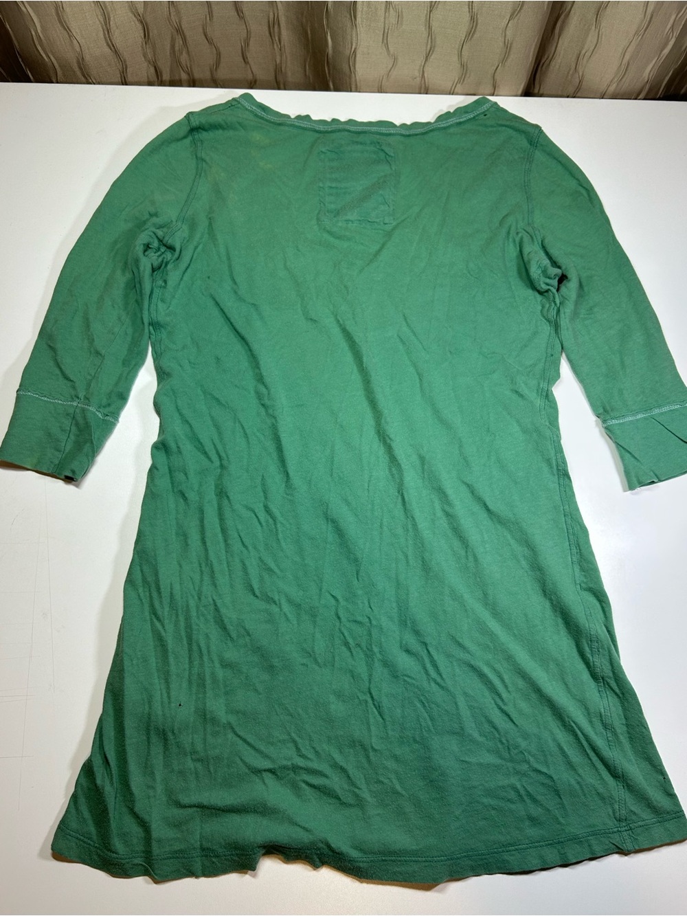 Hollister Women's Large Green V-Neck Elbow Sleeve Tee 100% Cotton Vintage - Picture 10 of 11